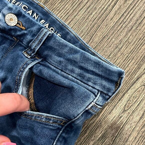 American Eagle Womens Curvy Hi-Rise Jeggings Denim Medium Wash Size 6 Short - Picture 2 of 12
